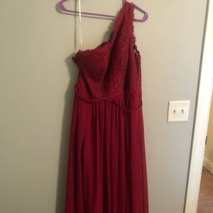 Bridesmaid dress: burgundy/deep red